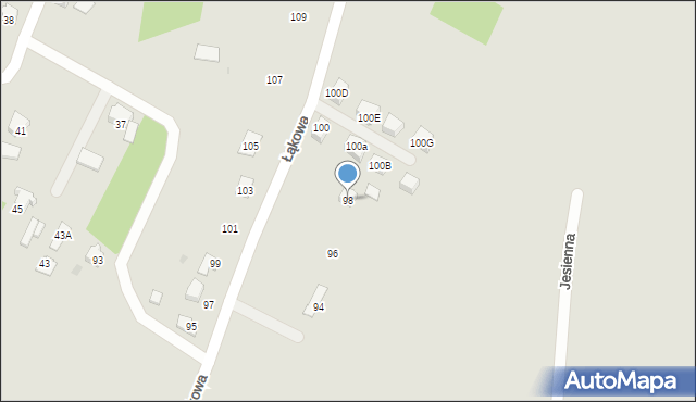 Orzesze, Łąkowa, 98, mapa Orzesze