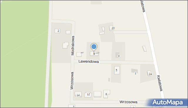 Osie, Lawendowa, 8, mapa Osie