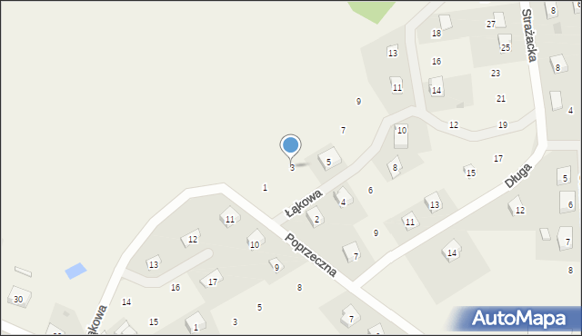 Osiek, Łąkowa, 3, mapa Osiek