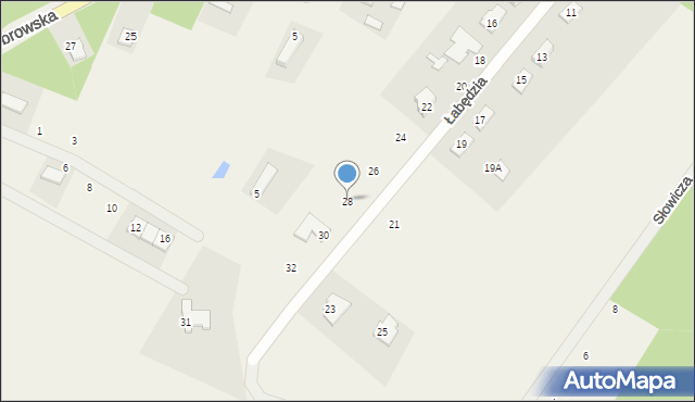 Osiek nad Wisłą, Łabędzia, 28, mapa Osiek nad Wisłą