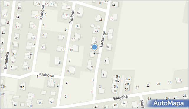 Osielsko, Lazurowa, 7, mapa Osielsko