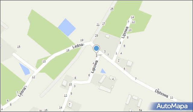 Osiny, Łąkowa, 2, mapa Osiny
