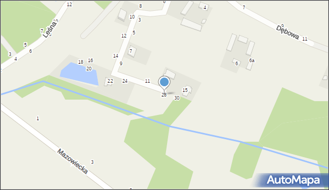 Osiny, Łąkowa, 28, mapa Osiny