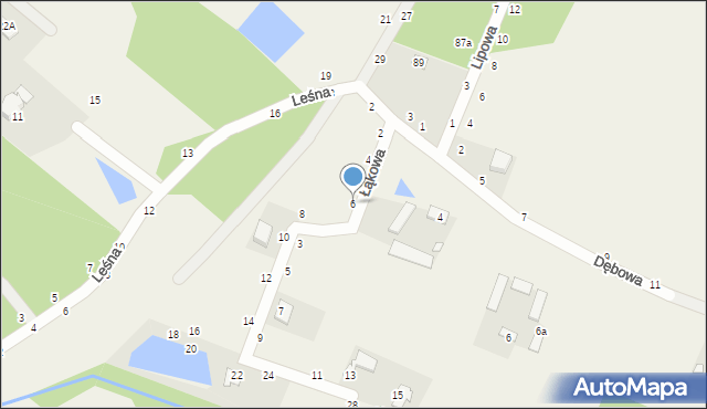 Osiny, Łąkowa, 6, mapa Osiny