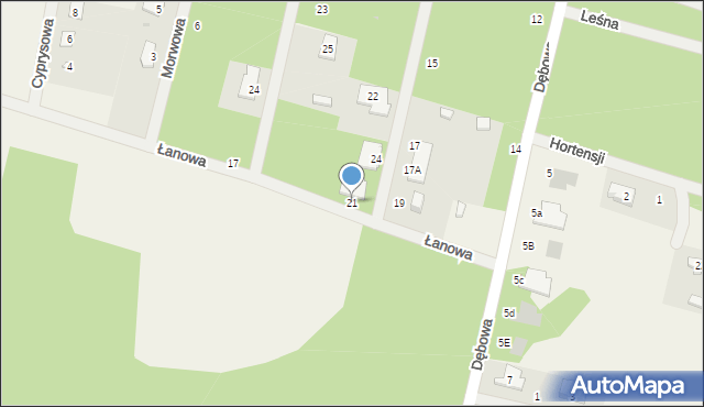 Osowiec, Łanowa, 21, mapa Osowiec