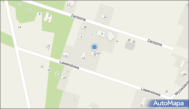 Ossy, Lawendowa, 12, mapa Ossy