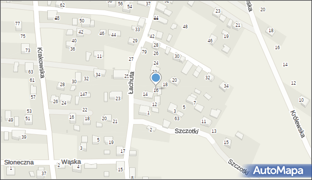 Ostrężnica, Łachuta Jana, 16, mapa Ostrężnica