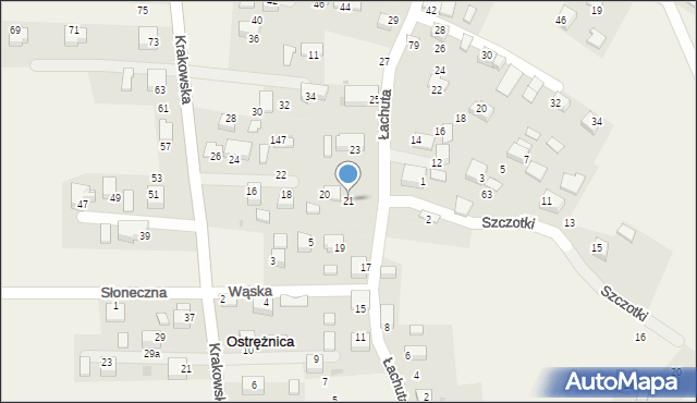 Ostrężnica, Łachuta Jana, 21, mapa Ostrężnica