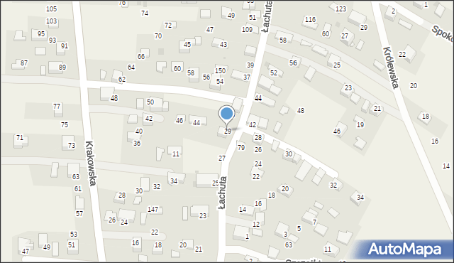 Ostrężnica, Łachuta Jana, 29, mapa Ostrężnica