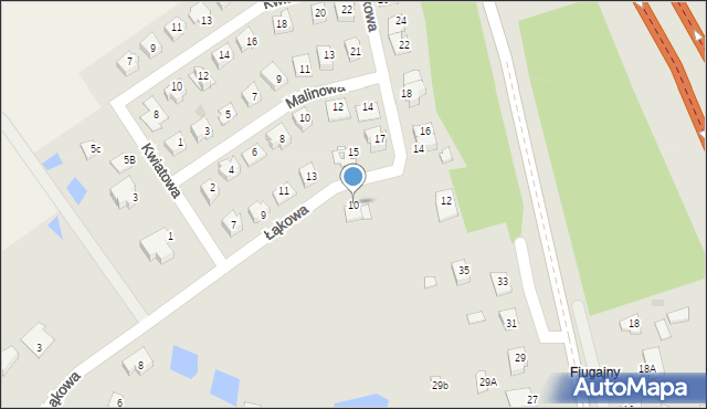 Ostróda, Łąkowa, 10, mapa Ostróda