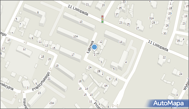 Ostrołęka, Łąkowa, 1, mapa Ostrołęka