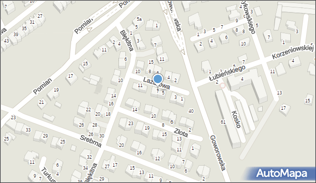 Ostrołęka, Lazurowa, 7, mapa Ostrołęka