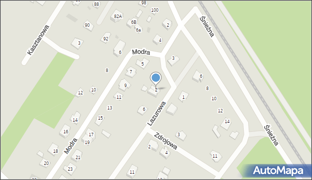 Ostrów Mazowiecka, Lazurowa, 2, mapa Ostrów Mazowiecka