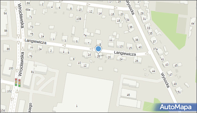 Ostrów Wielkopolski, Langiewicza Mariana, gen., 16, mapa Ostrów Wielkopolski