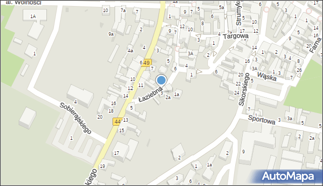 Ostrzeszów, Łaziebna, 3, mapa Ostrzeszów