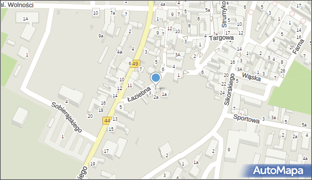 Ostrzeszów, Łaziebna, 3a, mapa Ostrzeszów