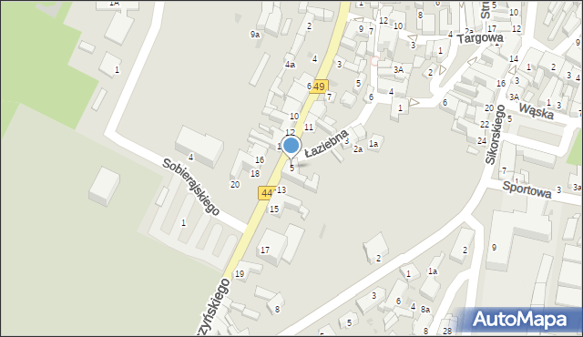 Ostrzeszów, Łaziebna, 5, mapa Ostrzeszów
