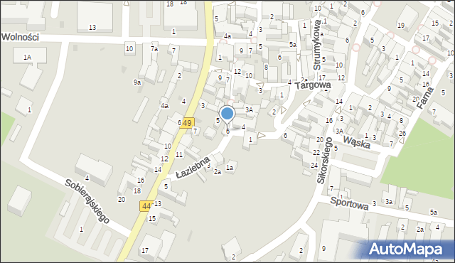 Ostrzeszów, Łaziebna, 6, mapa Ostrzeszów