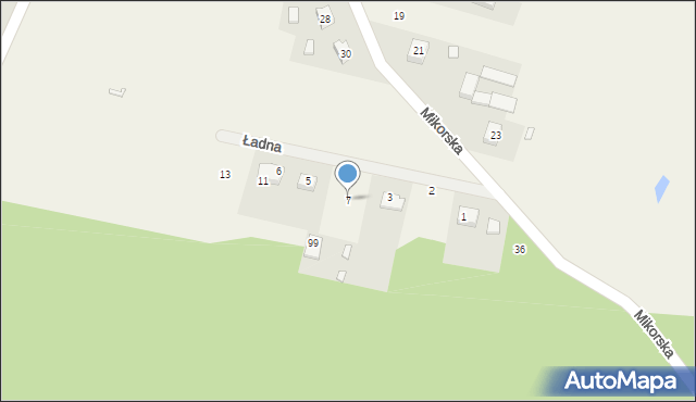 Ostrzeszów-Pustkowie, Ładna, 7, mapa Ostrzeszów-Pustkowie