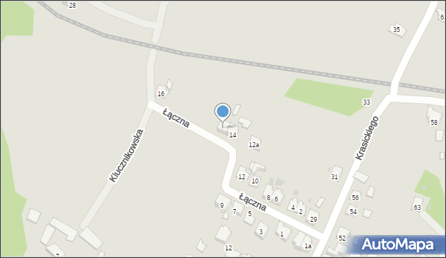 Oświęcim, Łączna, 14a, mapa Oświęcimia