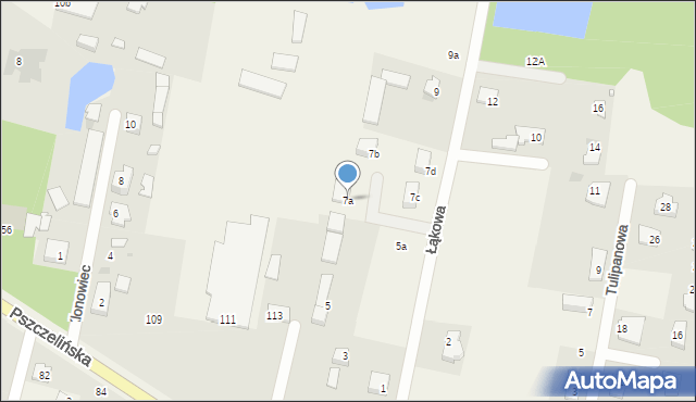 Otrębusy, Łąkowa, 7a, mapa Otrębusy