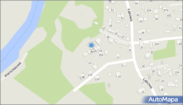 Otwock, Łąkowa, 25, mapa Otwock