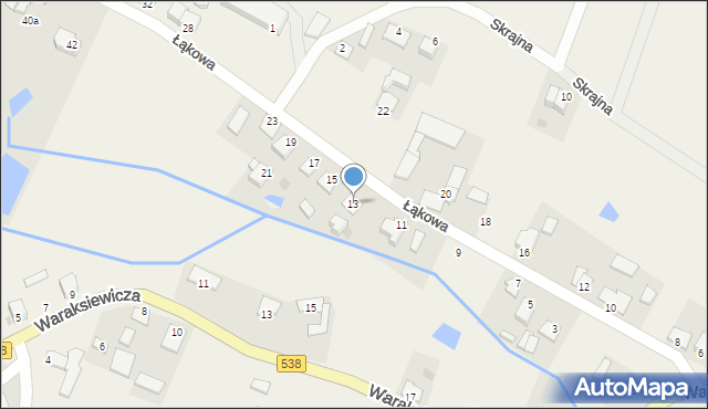 Pacółtowo, Łąkowa, 13, mapa Pacółtowo