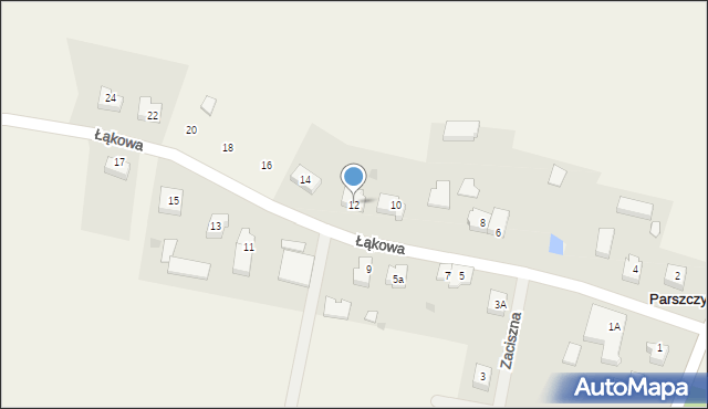 Parszczyce, Łąkowa, 12, mapa Parszczyce