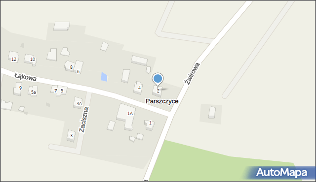 Parszczyce, Łąkowa, 2, mapa Parszczyce