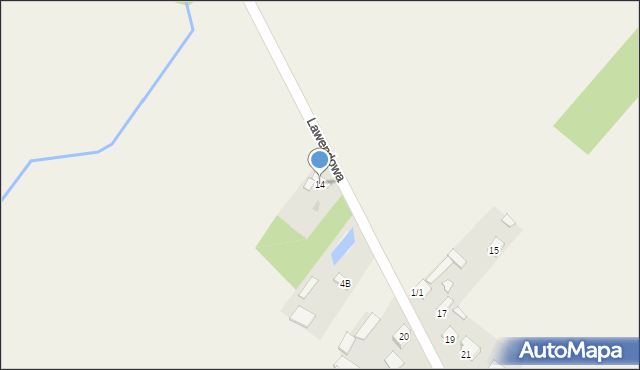 Parznice, Lawendowa, 14, mapa Parznice
