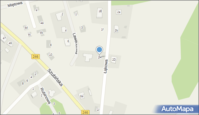 Paterek, Łąkowa, 1H, mapa Paterek