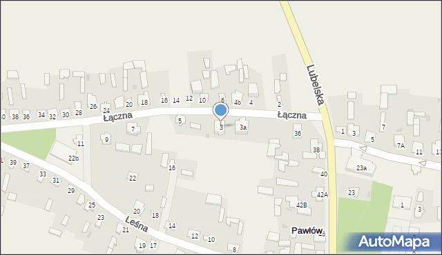 Pawłów, Łączna, 3, mapa Pawłów