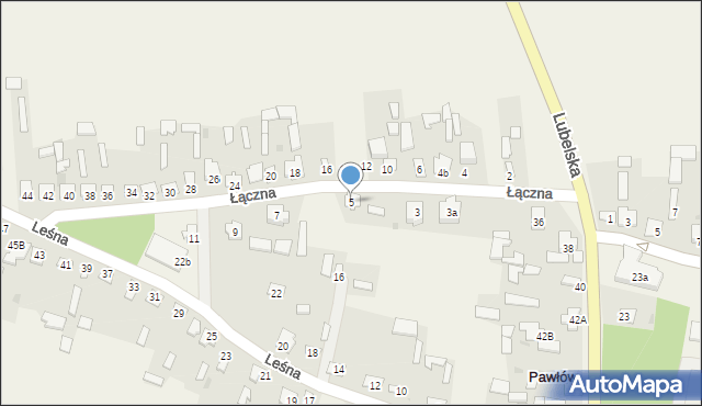 Pawłów, Łączna, 5, mapa Pawłów