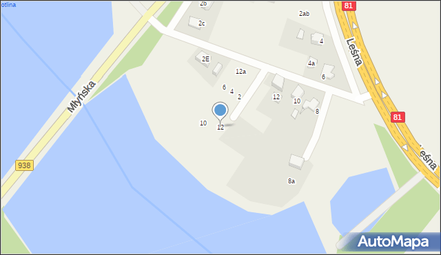 Pawłowice, Łabędzia, 12, mapa Pawłowice