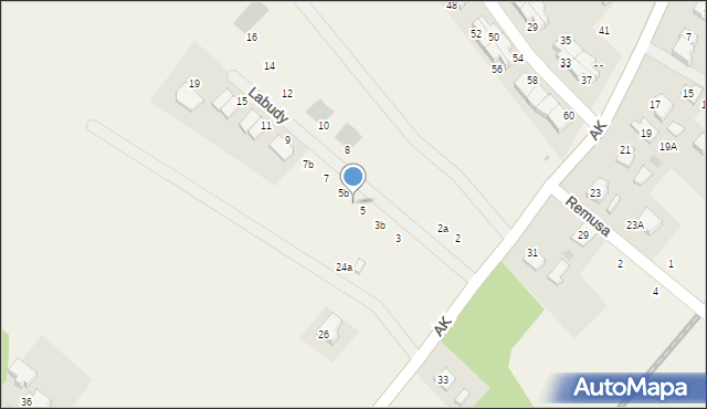 Pępowo, Labudy Aleksandra, 5a, mapa Pępowo