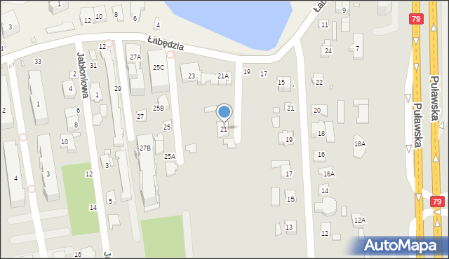 Piaseczno, Łabędzia, 21, mapa Piaseczno