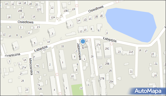 Piaseczno, Łabędzia, 31, mapa Piaseczno