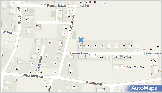 Piecowice, Lawendowa, 3, mapa Piecowice