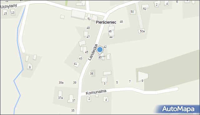 Pierściec, Landecka, 40, mapa Pierściec