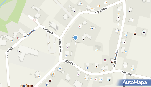 Pierściec, Landecka, 6, mapa Pierściec