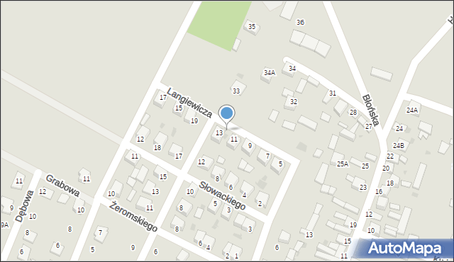 Pierzchnica, Langiewicza Mariana, gen., 13a, mapa Pierzchnica