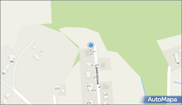 Pieszków, Lawendowa, 15, mapa Pieszków