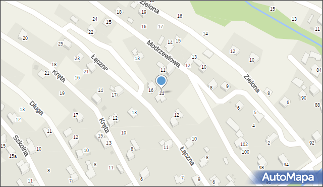 Pietrzykowice, Łączna, 14, mapa Pietrzykowice