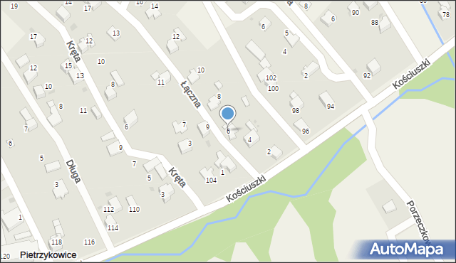 Pietrzykowice, Łączna, 6, mapa Pietrzykowice