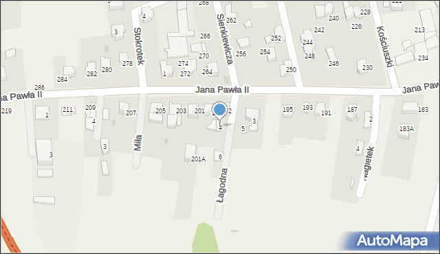 Pietrzykowice, Łagodna, 4, mapa Pietrzykowice