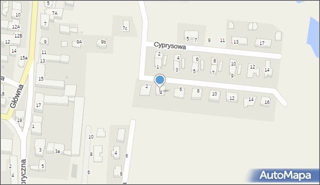 Pietrzykowice, Lawendowa, 4, mapa Pietrzykowice