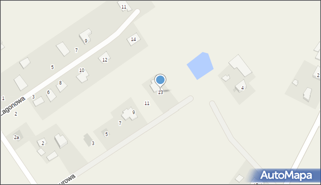 Pigża, Lazurowa, 13, mapa Pigża