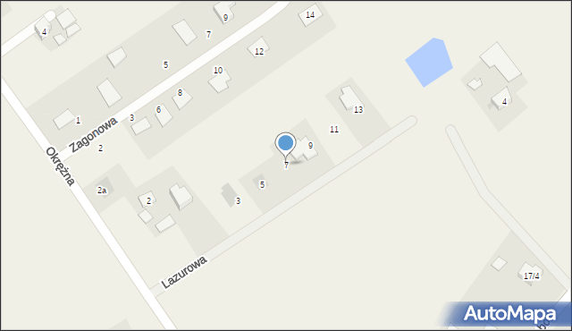 Pigża, Lazurowa, 7, mapa Pigża