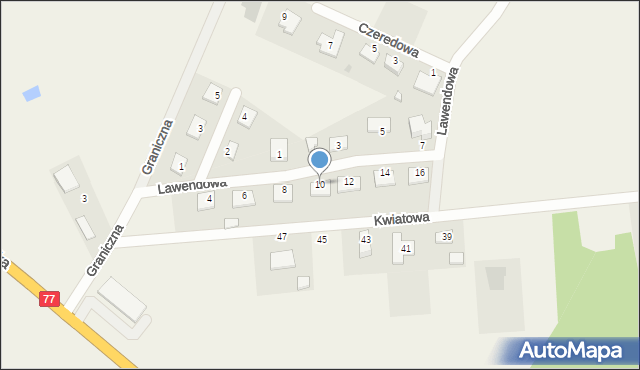 Pilchów, Lawendowa, 10, mapa Pilchów