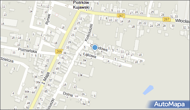 Piotrków Kujawski, Łąkowa, 1, mapa Piotrków Kujawski